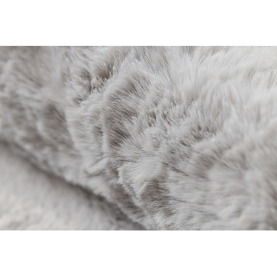 Tapis lavable SHAPE 3106 Fleur Shaggy - gris pelucheux, antidérapant