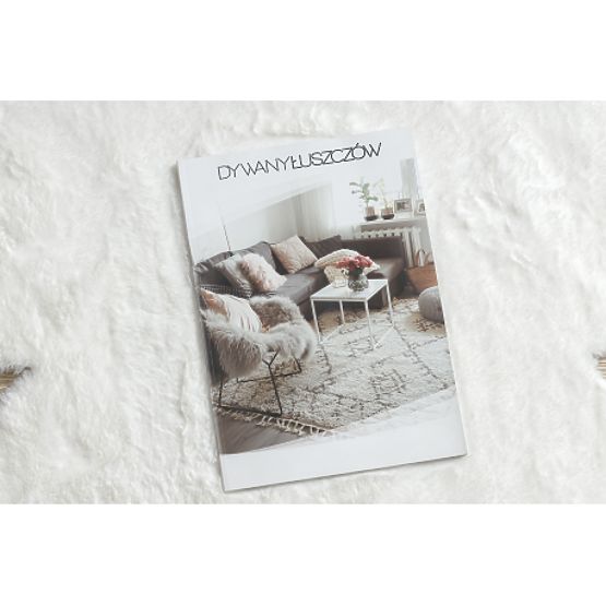 Tapis lavable SHAPE 3106 Fleur Shaggy - ivoire pelucheux, antidérapant