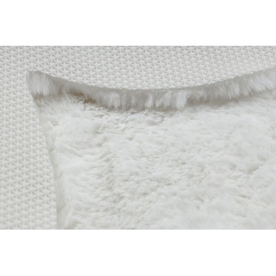 Tapis lavable SHAPE 3106 Fleur Shaggy - ivoire pelucheux, antidérapant