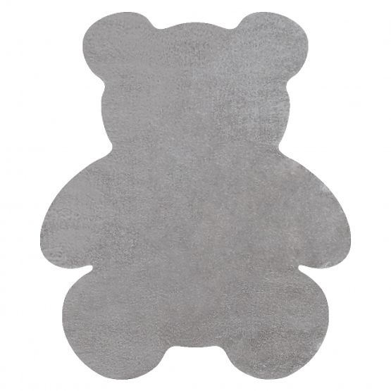 Tapis lavable SHAPE 3146 Ourson Shaggy - gris pelucheux, antidérapant