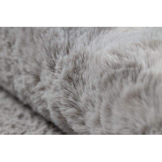 Tapis lavable SHAPE 3146 Ourson Shaggy - gris pelucheux, antidérapant