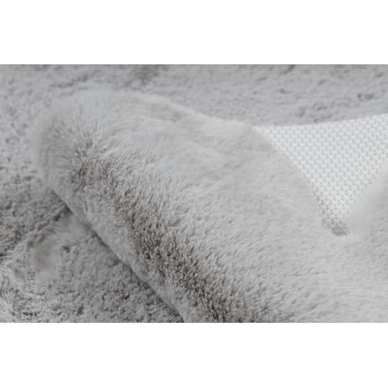 Tapis lavable SHAPE 3146 Ourson Shaggy - gris pelucheux, antidérapant