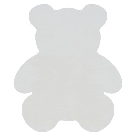 Tapis lavable SHAPE 3146 Ourson Shaggy - ivoire pelucheux, antidérapant