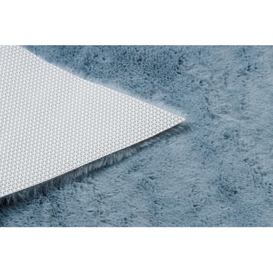Tapis lavable SHAPE 3148 Étoile Shaggy - bleu pelucheux, antidérapant