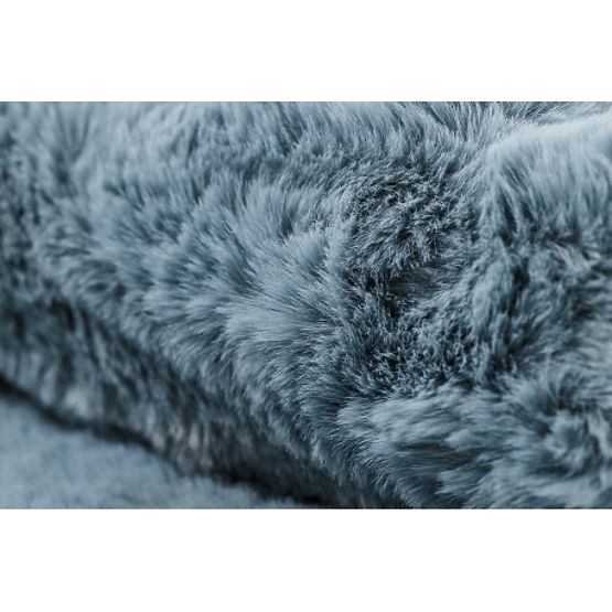 Tapis lavable SHAPE 3148 Étoile Shaggy - bleu pelucheux, antidérapant