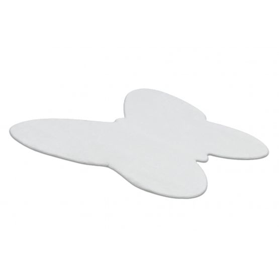 Tapis lavable SHAPE 3150 Papillon Shaggy - ivoire pelucheux, antidérapant