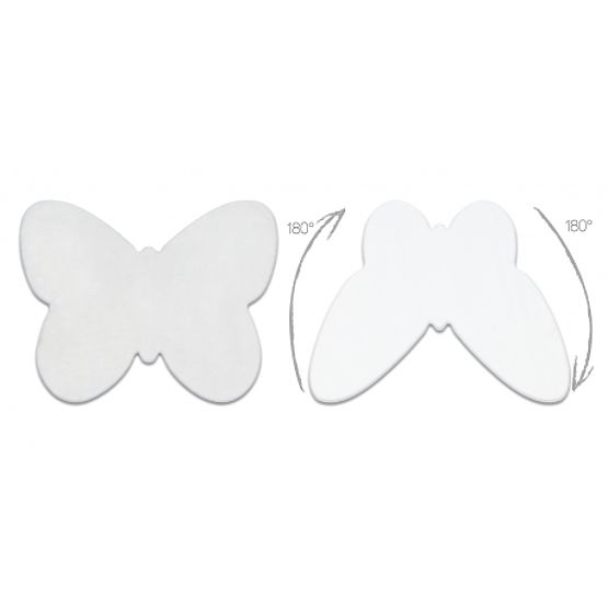 Tapis lavable SHAPE 3150 Papillon Shaggy - ivoire pelucheux, antidérapant