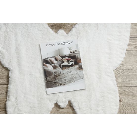 Tapis lavable SHAPE 3150 Papillon Shaggy - ivoire pelucheux, antidérapant