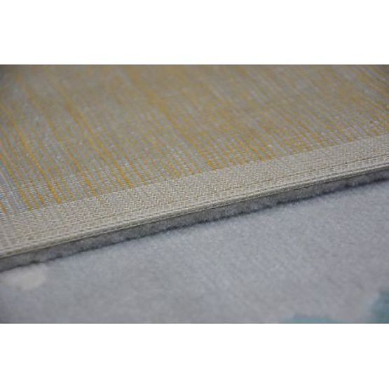 Tapis PASTEL 18409/652 - Nuage cœur OISEAU Gris CRÈME turquoise