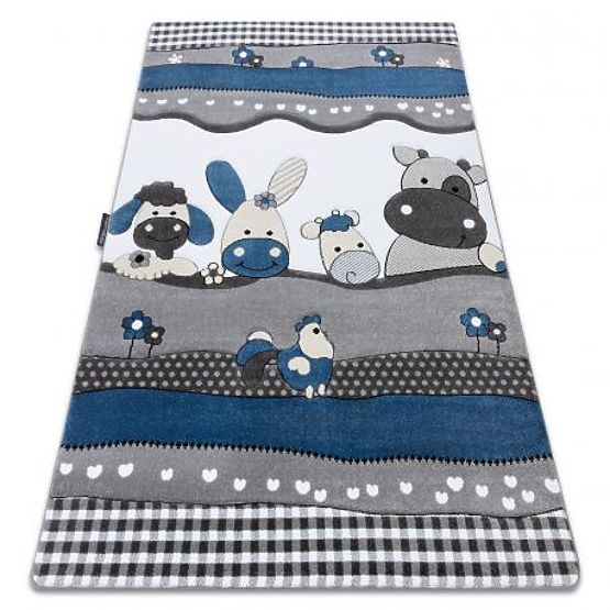 Tapis PETIT FERME ANIMAUX, bleu