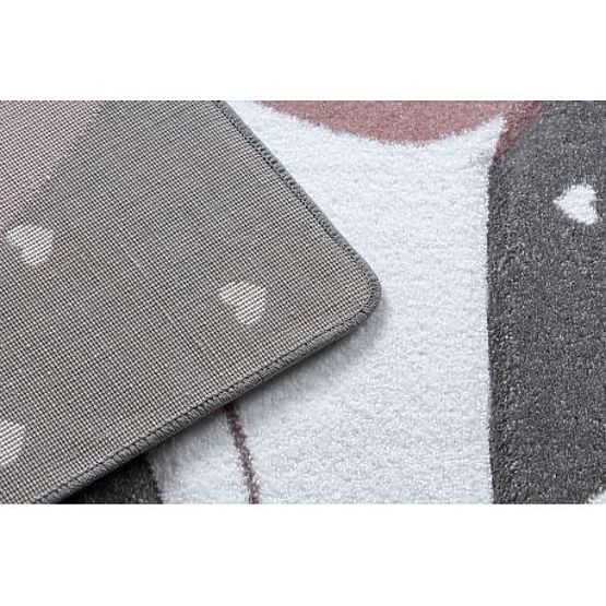 Tapis PETIT FLAMANTS, COEUR, gris
