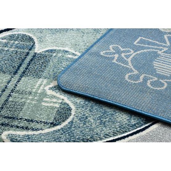 Tapis PETIT HÉLICOPTÈRE, AVIONS, bleu