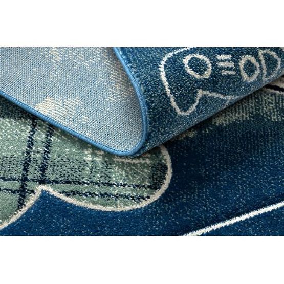 Tapis PETIT HÉLICOPTÈRE, AVIONS, bleu