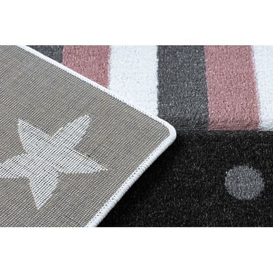 Tapis PETIT MALÝ, CŒUR, ÉTOILES, rose