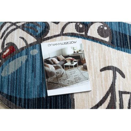 Tapis pour enfants moderne TOYS 75320 AVION, effet 3D, forme irrégulière, bleu, turquoise, crème