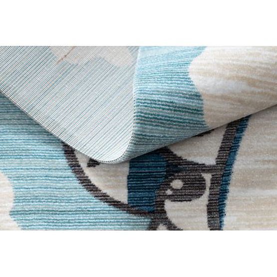 Tapis pour enfants moderne TOYS 75320 AVION, effet 3D, forme irrégulière, bleu, turquoise, crème