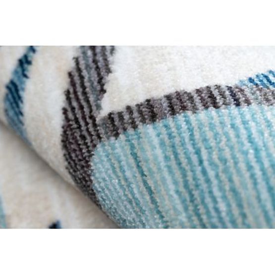 Tapis pour enfants moderne TOYS 75320 AVION, effet 3D, forme irrégulière, bleu, turquoise, crème