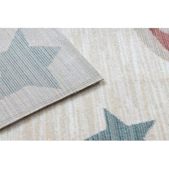 Tapis pour enfants moderne TOYS 75323 OURSON, forme irrégulière, crème, rouge fuchsia