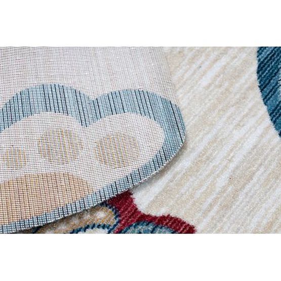 Tapis pour enfants moderne TOYS 75326 PAPILLON, forme irrégulière, crème, rouge fuchsia