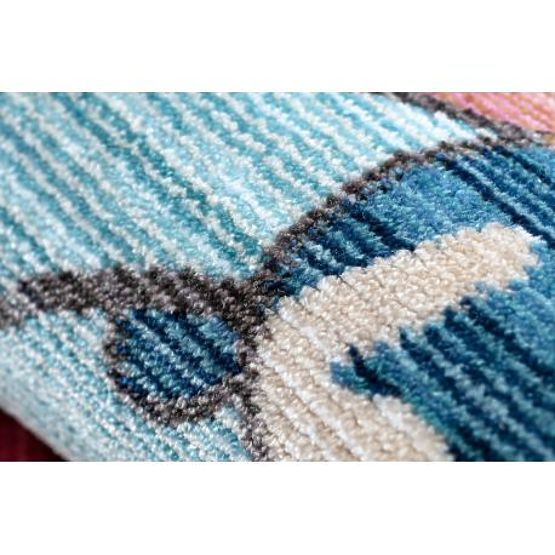 Tapis pour enfants moderne TOYS 75328 CLOWN, forme irrégulière, bleu, turquoise, rouge fuchsia