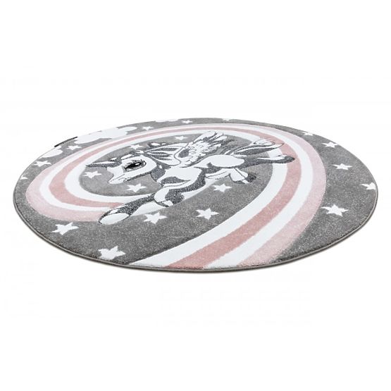 Tapis rond PETIT - Licorne - gris