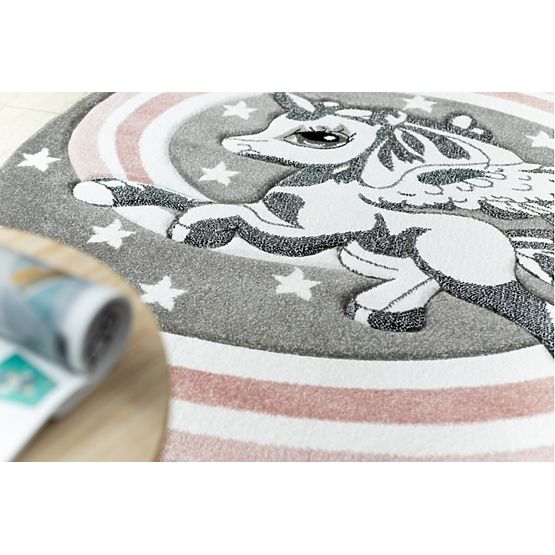 Tapis rond PETIT - Licorne - gris