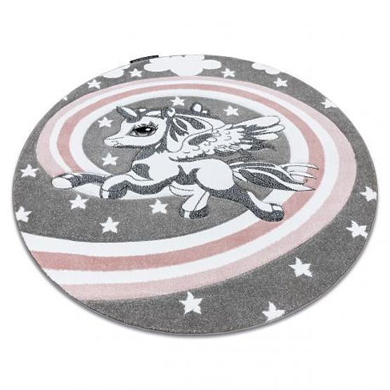 Tapis rond PETIT PONY Poney, gris