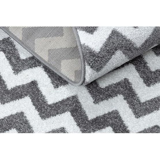 Tapis rond SKETCH - F561 Zigzag, gris blanc