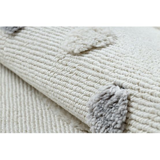 Tapis rond YOYO EY78 blanc / beige - Nuage, Arc-en-ciel, points pour enfants, structurel, sensoriel 