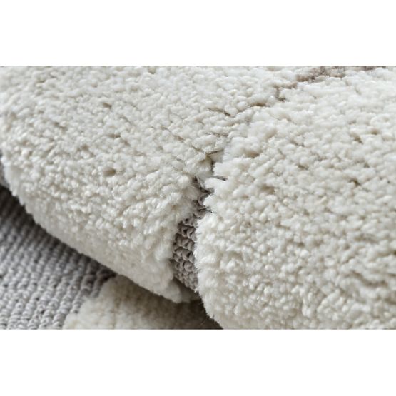 Tapis rond YOYO EY81 gris / blanc - Ours, montagnes pour enfants, structurel, sensoriel Franges