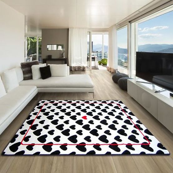 Tapis SKETCH - F755 crème/noir - cœur