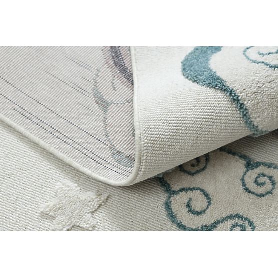 Tapis YOYO GD49 blanc / gris - Licorne pour enfants, structurel, sensoriel Franges