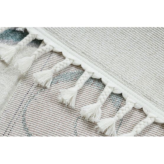 Tapis YOYO GD49 blanc / gris - Licorne pour enfants, structurel, sensoriel Franges