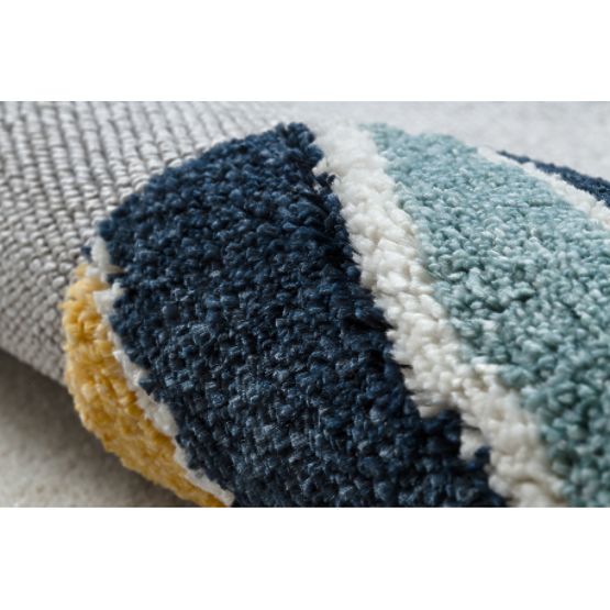 Tapis YOYO GD50 gris / blanc - Ourson pour enfants, structurel, sensoriel Franges