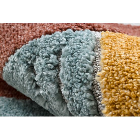 Tapis YOYO GD55 gris / bleu - étoiles, fusée pour enfants, structurel, sensoriel Franges