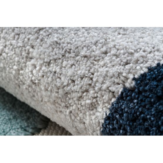 Tapis YOYO GD59 blanc / gris - Chaton pour enfants, structurel, sensoriel Franges