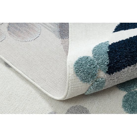 Tapis YOYO GD59 blanc / gris - Chaton pour enfants, structurel, sensoriel Franges