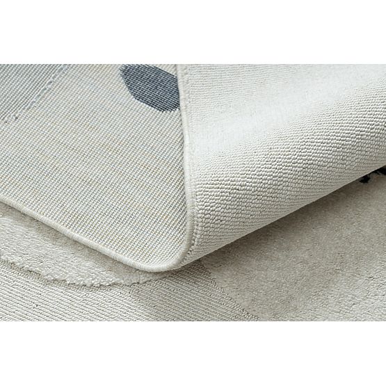 Tapis YOYO GD63 blanc / bleu foncé - Nuage, gouttes pour enfants, structurel, sensoriel Franges