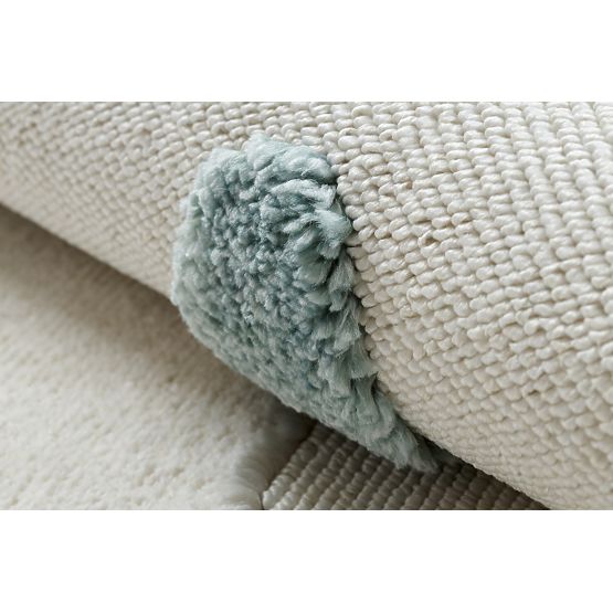 Tapis YOYO GD63 blanc / bleu foncé - Nuage, gouttes pour enfants, structurel, sensoriel Franges