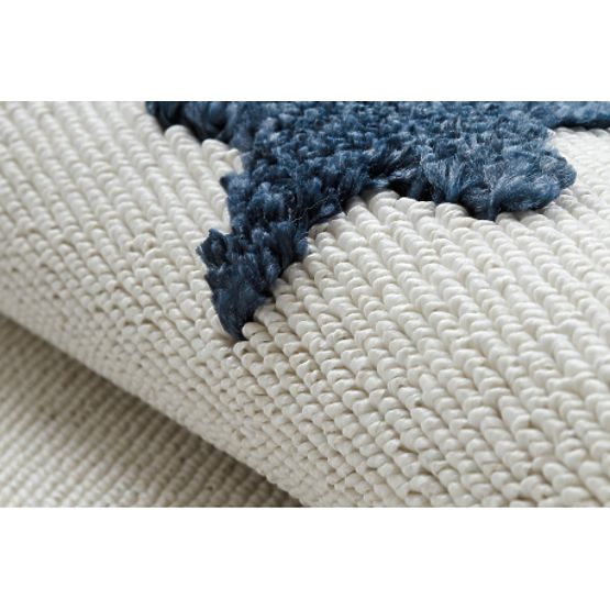 Tapis YOYO GD75 blanc / gris - étoiles, cercles pour enfants, structurel, sensoriel Franges