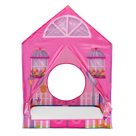 Tente pour enfants avec tunnel - maison rose