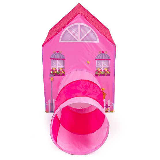 Tente pour enfants avec tunnel - maison rose