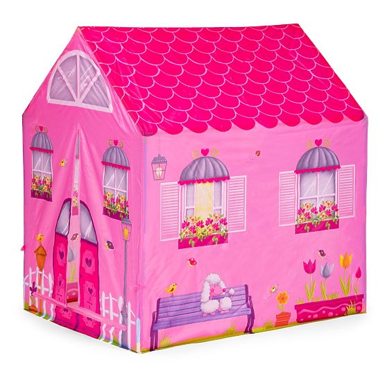 Tente pour enfants avec tunnel - maison rose