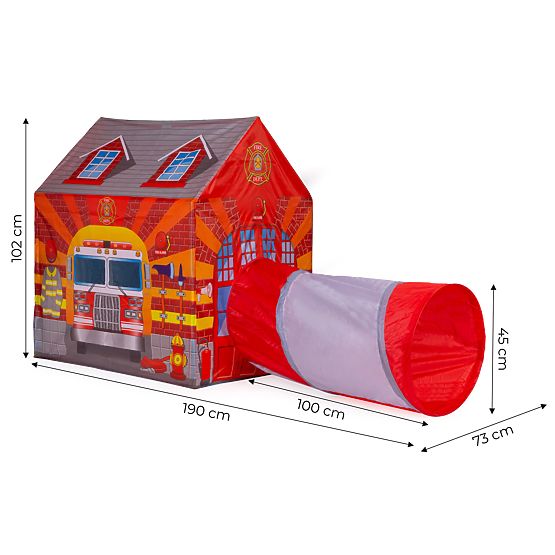 Tente pour enfants avec tunnel station de pompiers aire de jeux IPLAY