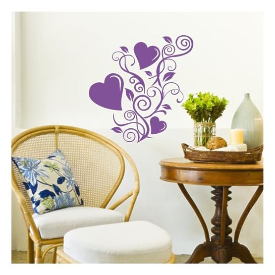 Textile décoration pour mur - cœur en fleur