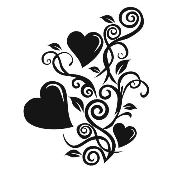 Textile décoration pour mur - cœur en fleur