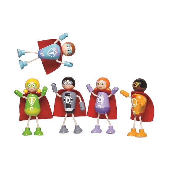 Tidlo Figurines en bois Super-héros