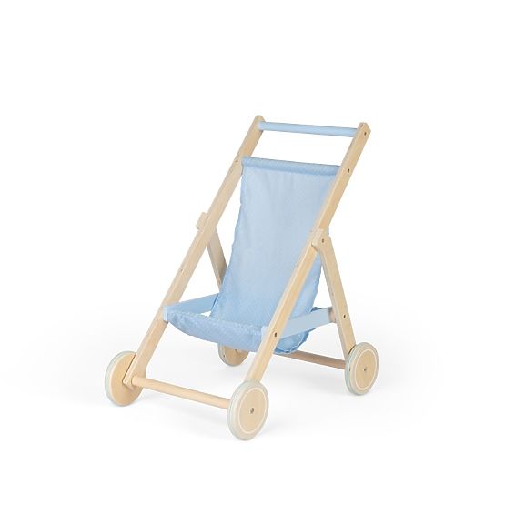 Tidlo Poussette de golf en bois pour poupées bleue