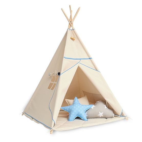 Tipi Beige avec bleu en détail