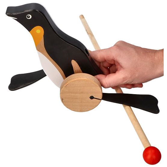 Animal à tirer sur un bâton - Pingouin
